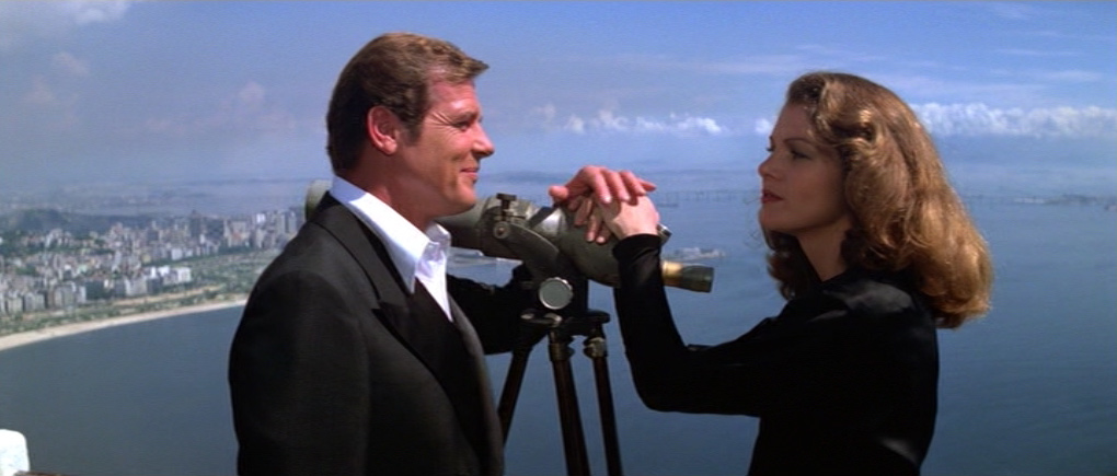 James Bond: Moonraker (1979). Starring Roger Moore Roger Moore, Lois Chiles in Moonraker