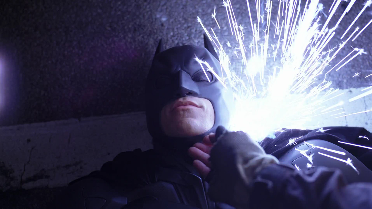 The Dark Knight (2008). Cinematography by Wally Pfister.Starring Heath Ledger as the Joker. The Dark Knight