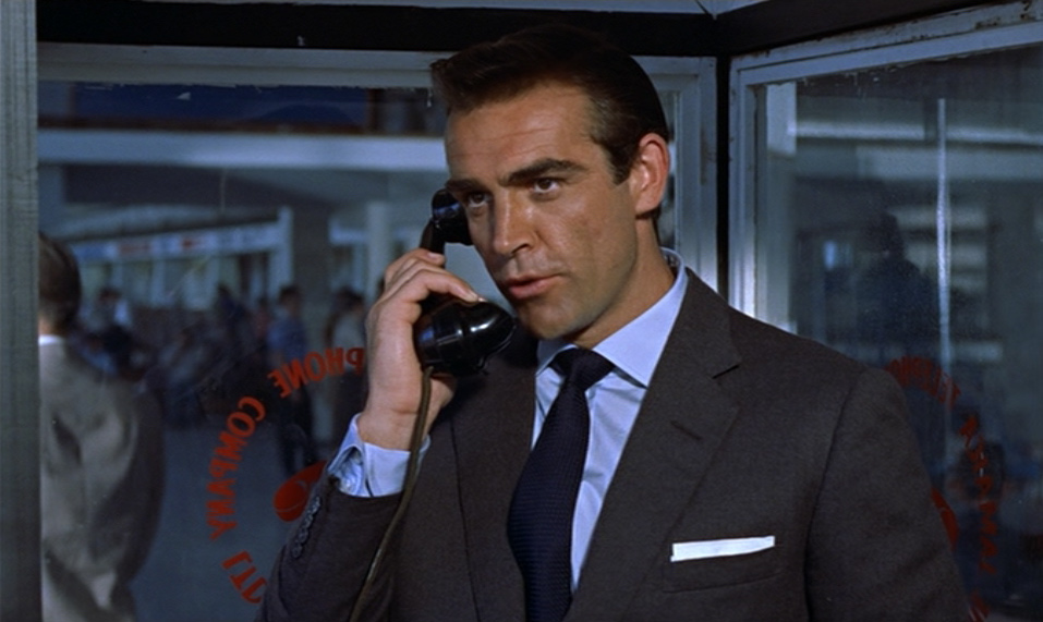 Bond's Black Plain Woven Tie by Thomas Pink (Final Scene)