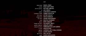 end credits in Quantum of Solace