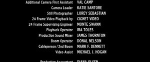end credits in The Cell