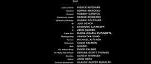 end credits in The World Is Not Enough