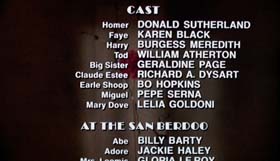 end credits in The Day of the Locust
