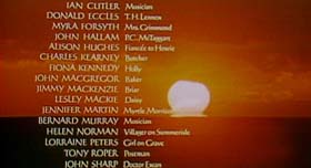 end credits in The Wicker Man