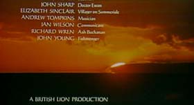end credits in The Wicker Man