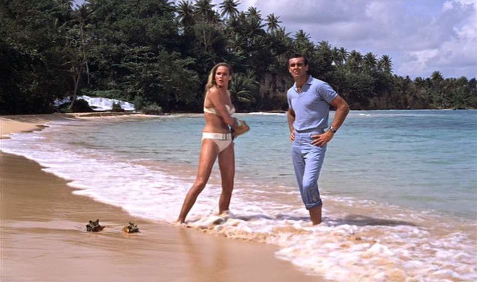 James Bond, Ursula Andress, Laughing Waters, Ocho Rios, Jamaica in Dr. No