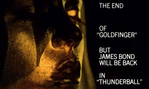 end credits in Goldfinger