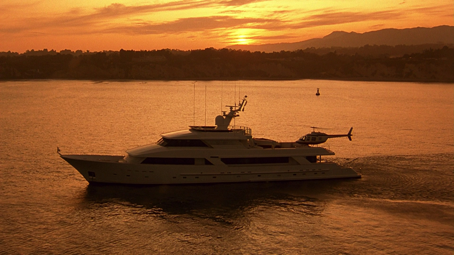 sunset, cruise boat in Indecent Proposal