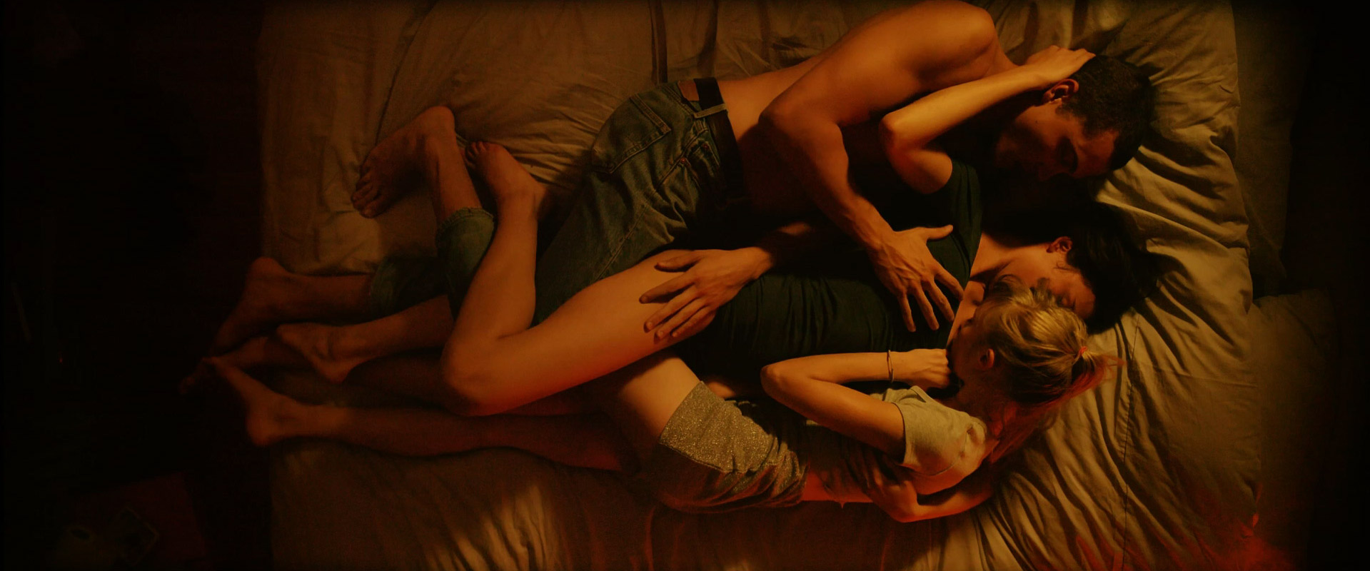 Now and later threesome scene