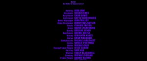 end credits in My Blueberry Nights