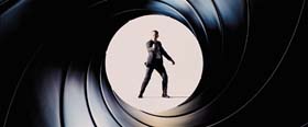 James Bond with gun in Skyfall