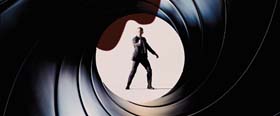 James Bond with gun in Skyfall