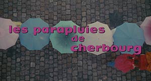 opening title in The Umbrellas of Cherbourg