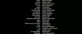 end credits in The Wrestler