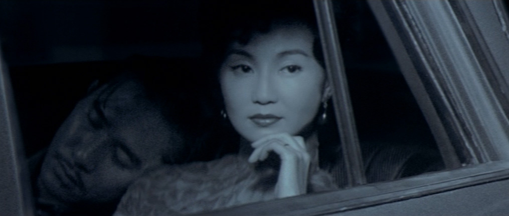 Maggie Cheung, black and white in 2046