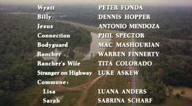 end credits in Easy Rider