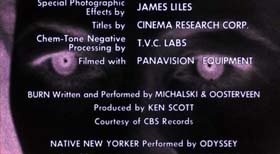 end credits in Eyes of Laura Mars