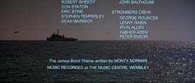 end credits in The Spy Who Loved Me